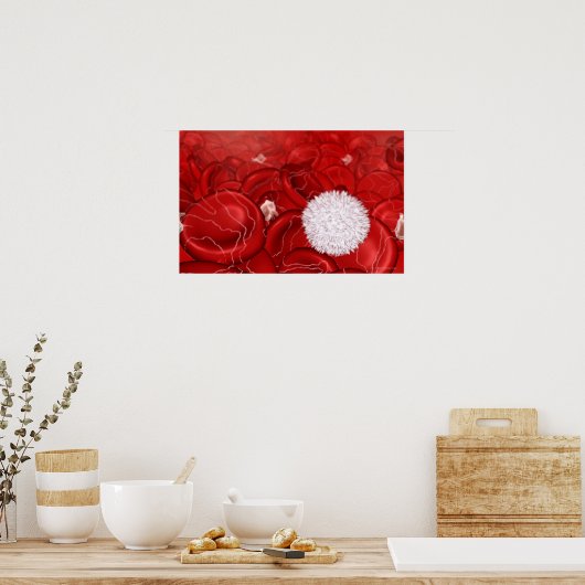 Microscopisch onderzoek naar bloedcellen poster (Keuken)