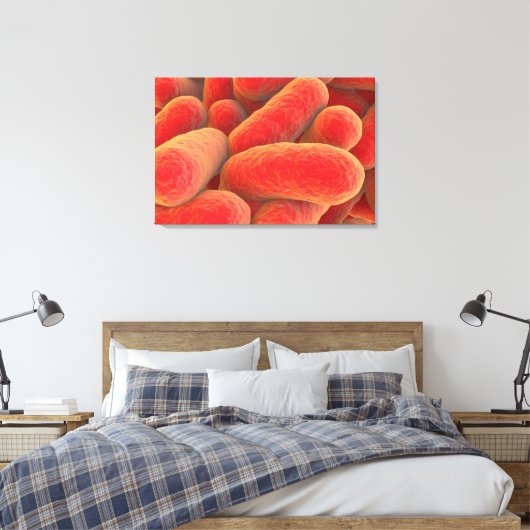 Microscopisch Uitzicht van bacteriën 4 Canvas Afdruk (Insitu (Slaapkamer))