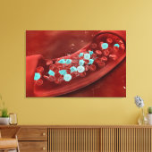 Microscopisch Uitzicht van bloeduitzetting Canvas Afdruk (Insitu (Woonkamer))