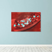 Microscopisch Uitzicht van bloeduitzetting Canvas Afdruk (Insitu (Houten vloer))