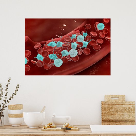 Microscopisch Uitzicht van bloeduitzetting Poster (Keuken)