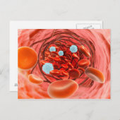 Microscopisch Uitzicht van de bloedstroom in een s Briefkaart (Voorkant / Achterkant)
