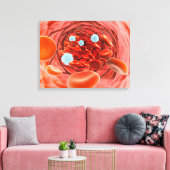 Microscopisch Uitzicht van de bloedstroom in een s Canvas Afdruk (Insitu (Woonkamer))