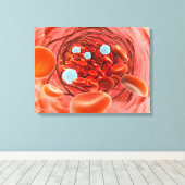 Microscopisch Uitzicht van de bloedstroom in een s Canvas Afdruk (Insitu (Houten vloer))