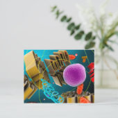 Microscopisch Uitzicht van de Dierlijke Kern van Briefkaart (Staand voorkant)