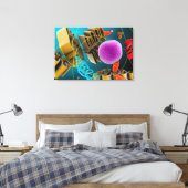 Microscopisch Uitzicht van dierlijke celkern Canvas Afdruk (Insitu (Slaapkamer))