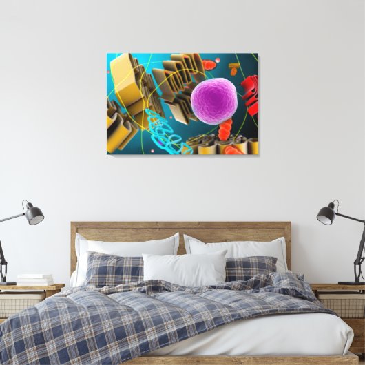 Microscopisch Uitzicht van dierlijke celkern Canvas Afdruk (Insitu (Slaapkamer))