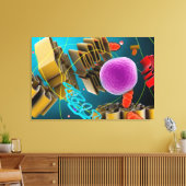 Microscopisch Uitzicht van dierlijke celkern Canvas Afdruk (Insitu (Woonkamer))