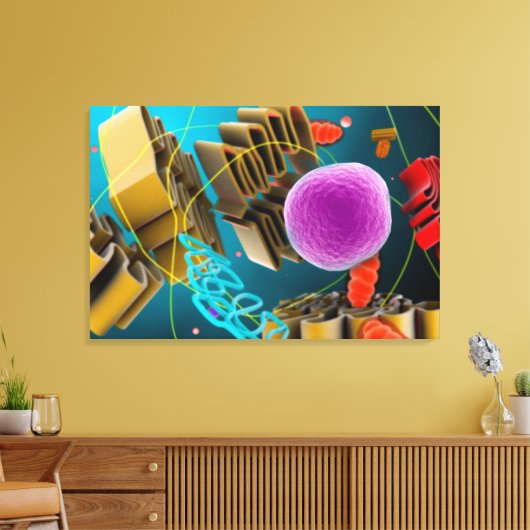 Microscopisch Uitzicht van dierlijke celkern Canvas Afdruk (Insitu (Woonkamer))