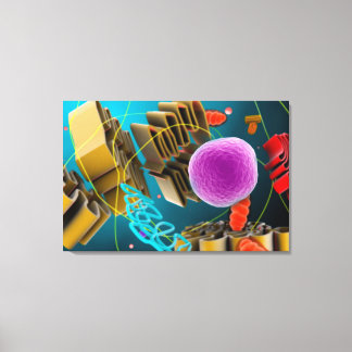 Microscopisch Uitzicht van dierlijke celkern Canvas Afdruk