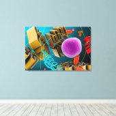 Microscopisch Uitzicht van dierlijke celkern Canvas Afdruk (Insitu (Houten vloer))