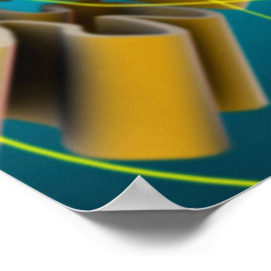 Microscopisch Uitzicht van dierlijke celkern Poster (Hoek)