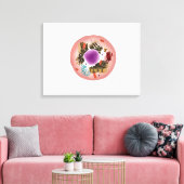 Microscopisch Uitzicht van dierlijke cellen 1 Canvas Afdruk (Insitu (Woonkamer))