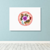 Microscopisch Uitzicht van dierlijke cellen 1 Canvas Afdruk (Insitu (Houten vloer))