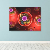 Microscopisch Uitzicht van dierlijke cellen 2 Canvas Afdruk (Insitu (Houten vloer))