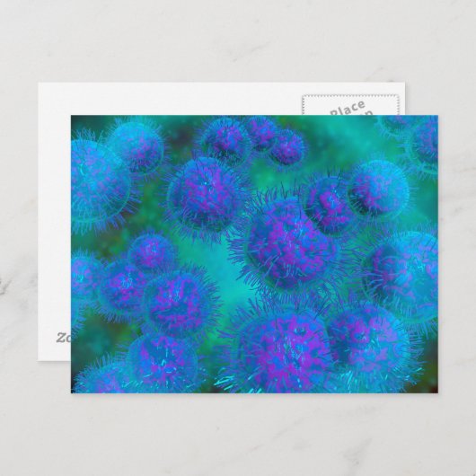 Microscopisch Uitzicht van diplococcus Bacterium Briefkaart (Voorkant / Achterkant)