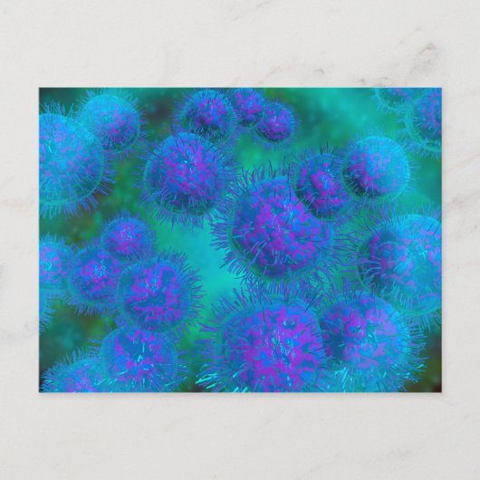 Microscopisch Uitzicht van diplococcus Bacterium Briefkaart (Voorkant)