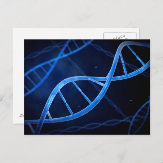 Microscopisch Uitzicht van DNA Briefkaart (Voorkant / Achterkant)