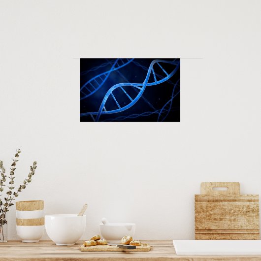 Microscopisch Uitzicht van DNA Poster (Keuken)