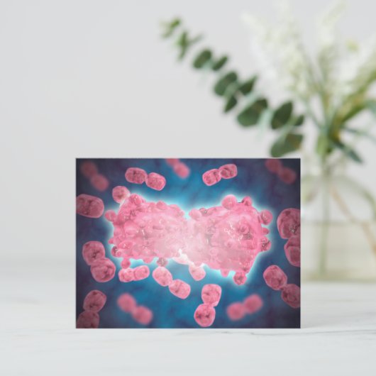 Microscopisch Uitzicht van een groep leukemiecelle Briefkaart (Staand voorkant)