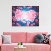 Microscopisch Uitzicht van een groep leukemiecelle Canvas Afdruk (Insitu (Woonkamer))