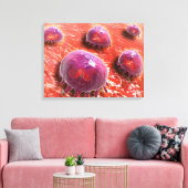 Microscopisch Uitzicht van fagocytaire macrofagen  Canvas Afdruk (Insitu (Woonkamer))