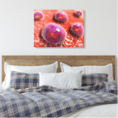Microscopisch Uitzicht van fagocytaire macrofagen  Canvas Afdruk (Insitu (Slaapkamer))