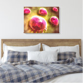 Microscopisch Uitzicht van fagocytaire macrofagen Canvas Afdruk (Insitu (Slaapkamer))