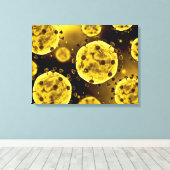 Microscopisch Uitzicht van het Coronavirus Canvas Afdruk (Insitu (Houten vloer))