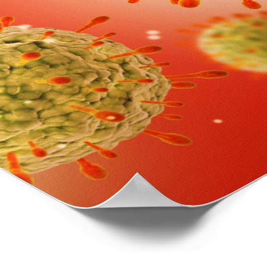 Microscopisch Uitzicht van het herpesvirus 1 Poster (Hoek)