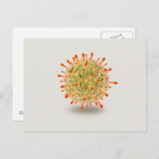 Microscopisch Uitzicht van het herpesvirus 2 Briefkaart (Voorkant / Achterkant)
