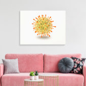 Microscopisch Uitzicht van het herpesvirus 2 Canvas Afdruk (Insitu (Woonkamer))