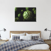 Microscopisch Uitzicht van het HIV-virus 1 Canvas Afdruk (Insitu (Slaapkamer))
