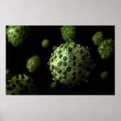 Microscopisch Uitzicht van het HIV-virus 1 Poster (Voorkant)