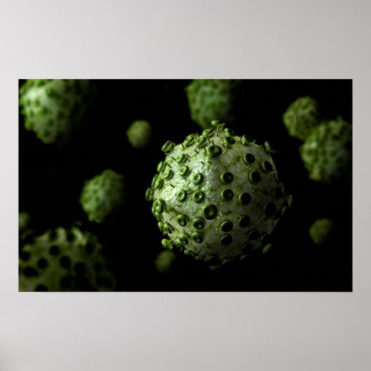 Microscopisch Uitzicht van het HIV-virus 1 Poster (Voorkant)