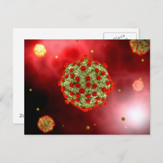 Microscopisch Uitzicht van het HIV-virus 2 Briefkaart (Voorkant / Achterkant)