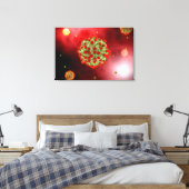 Microscopisch Uitzicht van het HIV-virus 2 Canvas Afdruk (Insitu (Slaapkamer))