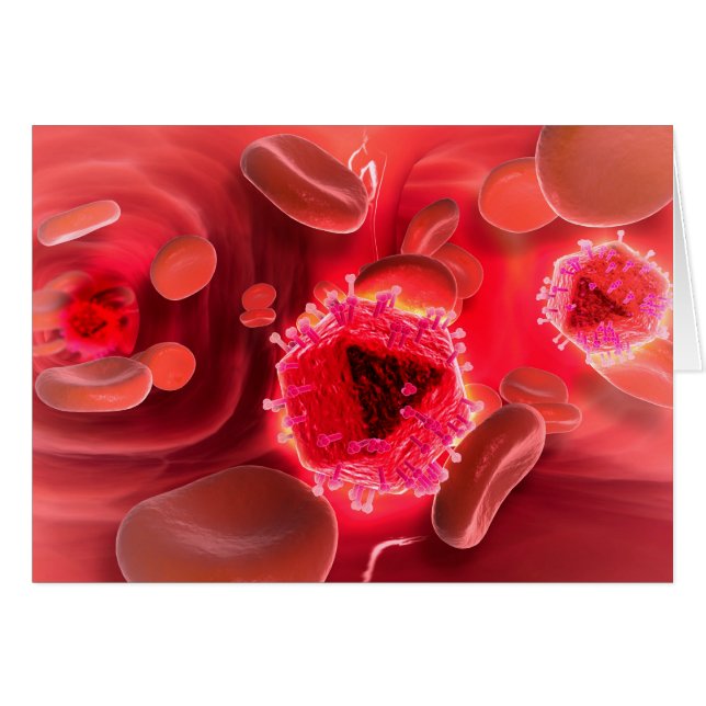 Microscopisch Uitzicht van het HIV-virus in de lon (Voorkant Horizontaal)