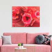 Microscopisch Uitzicht van het HIV-virus in de lon Canvas Afdruk (Insitu (Woonkamer))