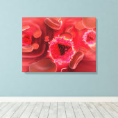 Microscopisch Uitzicht van het HIV-virus in de lon Canvas Afdruk (Insitu (Houten vloer))