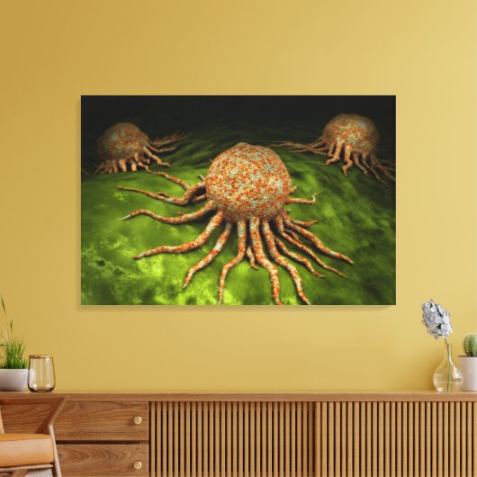 Microscopisch Uitzicht van het kankervirus Canvas Afdruk (Insitu (Woonkamer))