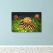 Microscopisch Uitzicht van het kankervirus Canvas Afdruk (Insitu (Houten vloer))