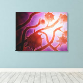 Microscopisch Uitzicht van histoplasmose Canvas Afdruk (Insitu (Houten vloer))