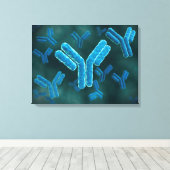 Microscopisch Uitzicht van immunoglobuline G-molec Canvas Afdruk (Insitu (Houten vloer))