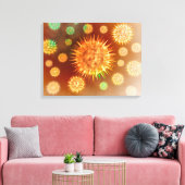 Microscopisch Uitzicht van kankercellen Canvas Afdruk (Insitu (Woonkamer))