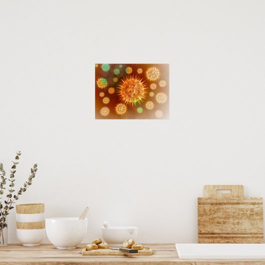 Microscopisch Uitzicht van kankercellen Poster (Keuken)