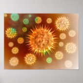 Microscopisch Uitzicht van kankercellen Poster (Voorkant)