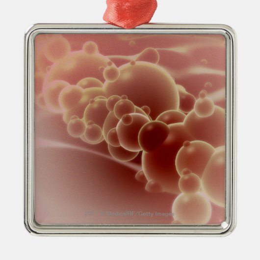 Microscopisch uitzicht van latexmicrosferen metalen ornament (Voorkant)