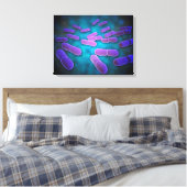 Microscopisch Uitzicht van Listeria monocytogenes  Canvas Afdruk (Insitu (Slaapkamer))