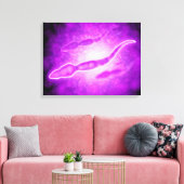 Microscopisch Uitzicht van mannetjespermcellen Canvas Afdruk (Insitu (Woonkamer))